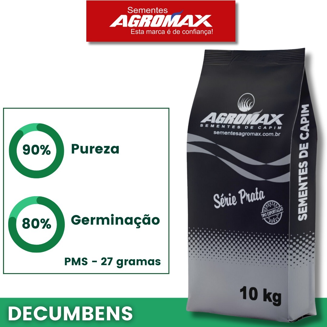 Sementes de Capim Decumbens - (Brachiaria Decumbens Basilisk) - Sacas de 10KG Peletizadas